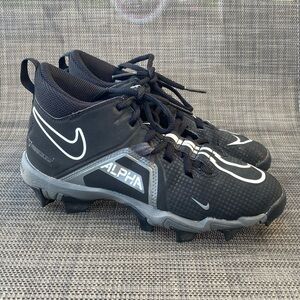 Nike Kids Black and Gray Alpha Cleats Sneakers